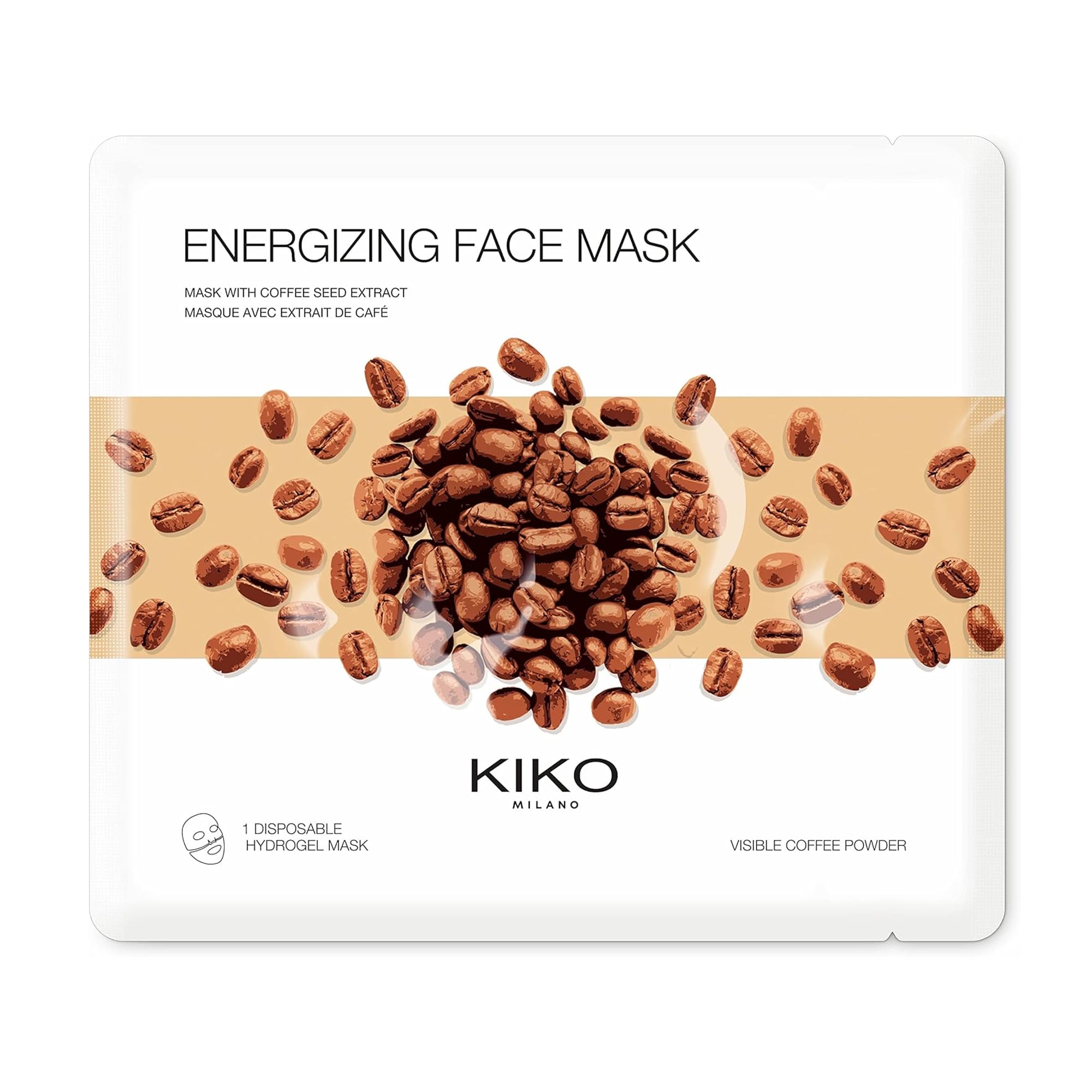 Енергетична гідрогелева маска для обличчя Kiko Milano Energizing Face Mask з екстрактом кави, 1 шт